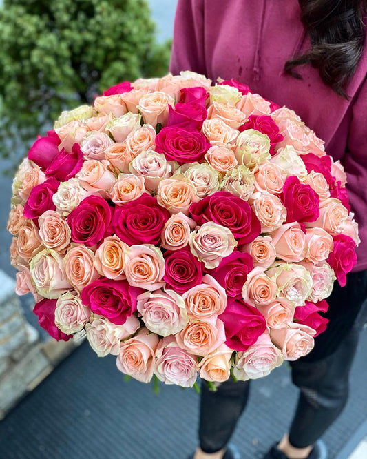 Pink & Peach Rose Mix Bouquet