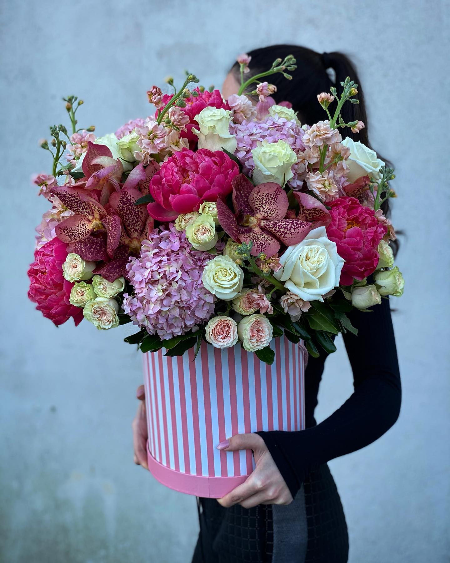 Luxury Pink Hatbox Arrangement