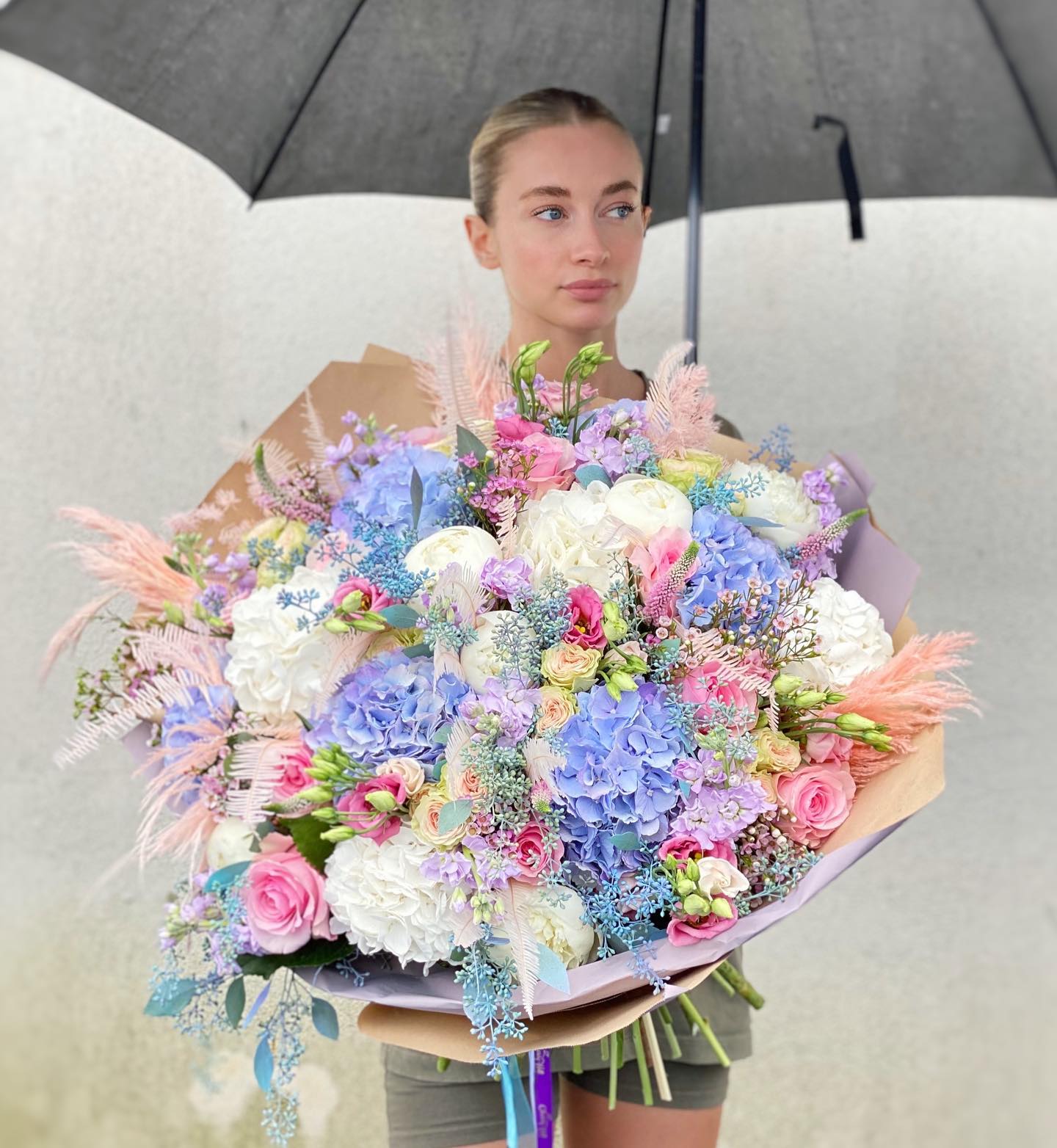 Pastel Hydrangea & Rose Bouquet