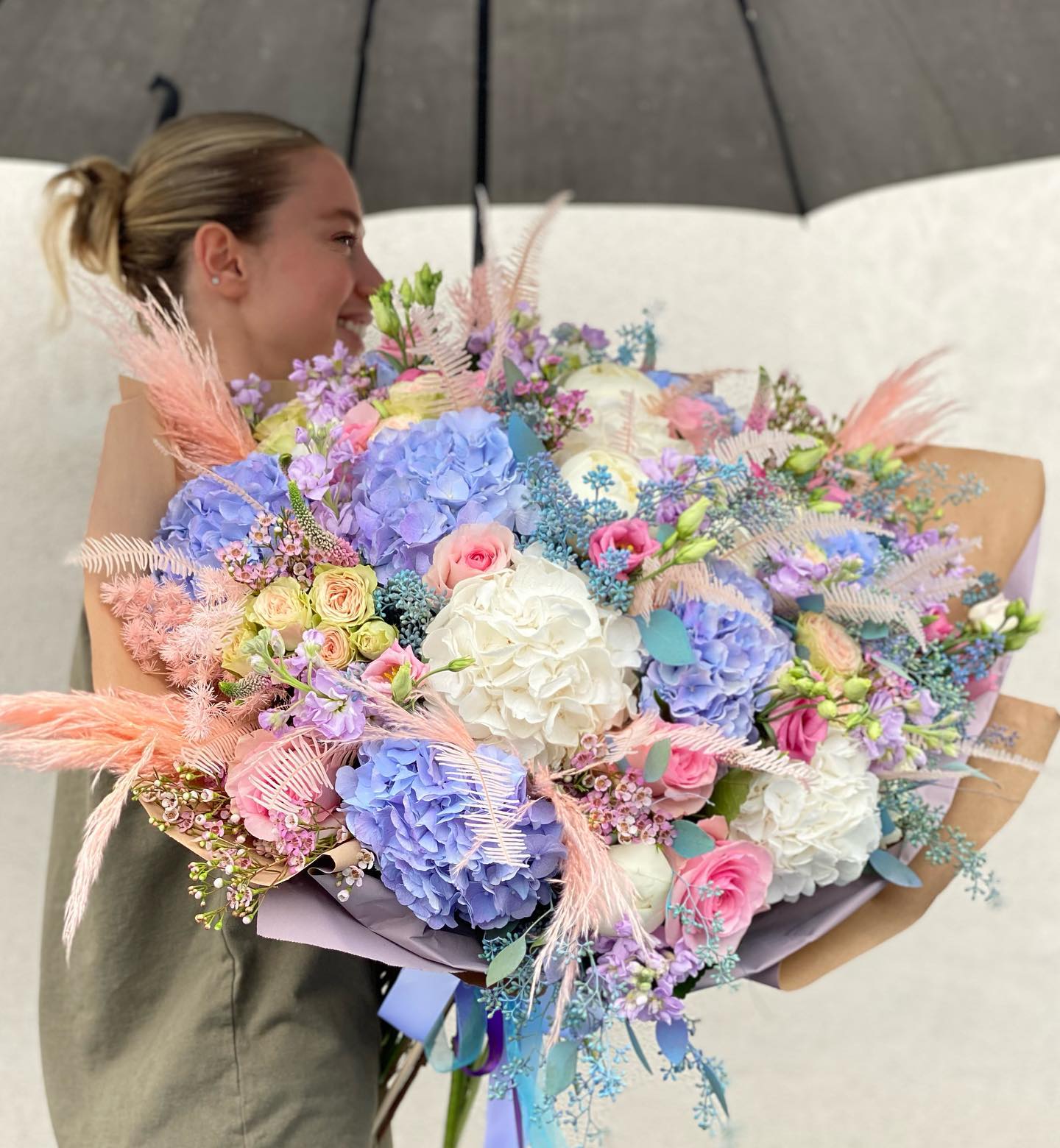 Pastel Hydrangea & Rose Bouquet